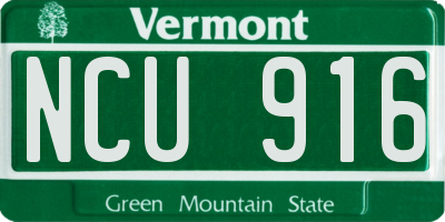 VT license plate NCU916