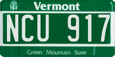 VT license plate NCU917