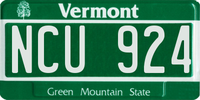 VT license plate NCU924