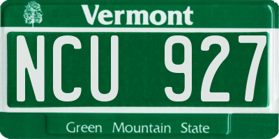 VT license plate NCU927