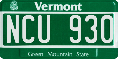 VT license plate NCU930