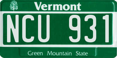 VT license plate NCU931