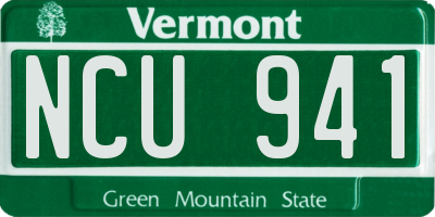 VT license plate NCU941