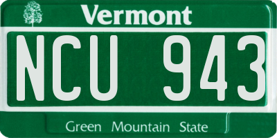 VT license plate NCU943