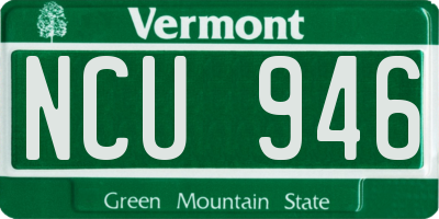 VT license plate NCU946