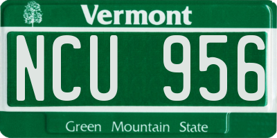 VT license plate NCU956