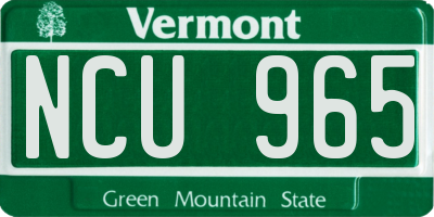 VT license plate NCU965