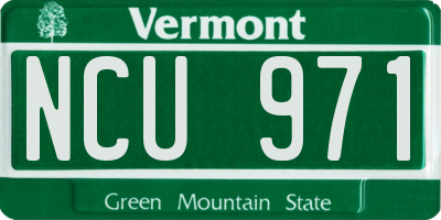 VT license plate NCU971