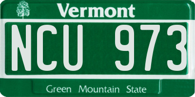 VT license plate NCU973