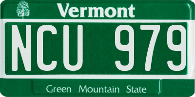 VT license plate NCU979