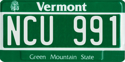 VT license plate NCU991