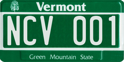 VT license plate NCV001