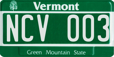 VT license plate NCV003
