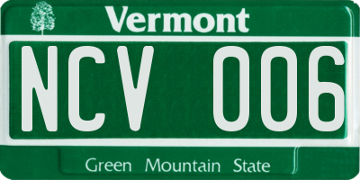 VT license plate NCV006