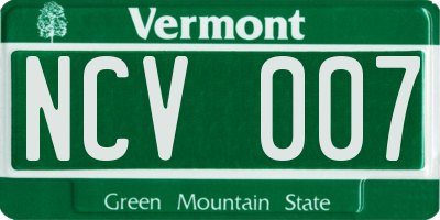 VT license plate NCV007