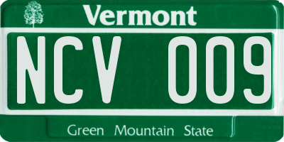 VT license plate NCV009