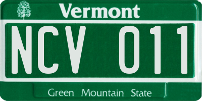VT license plate NCV011