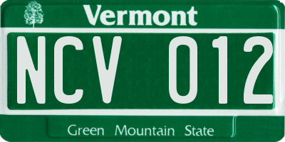 VT license plate NCV012