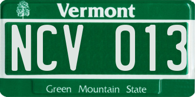 VT license plate NCV013