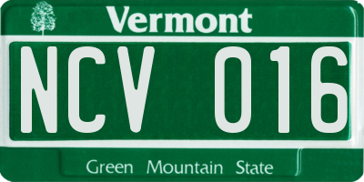 VT license plate NCV016