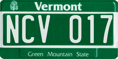 VT license plate NCV017