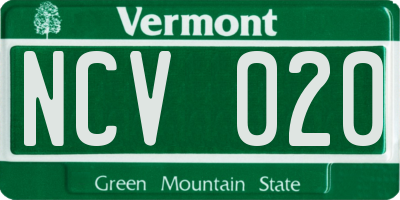 VT license plate NCV020