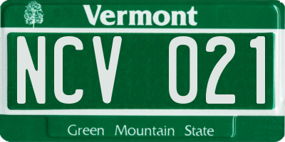 VT license plate NCV021