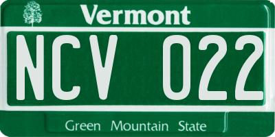VT license plate NCV022