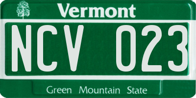 VT license plate NCV023
