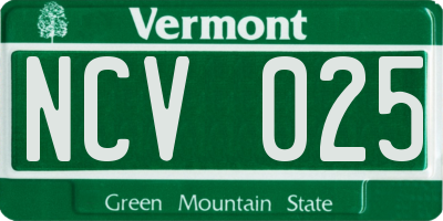 VT license plate NCV025