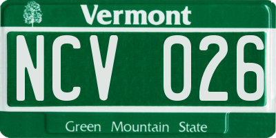 VT license plate NCV026