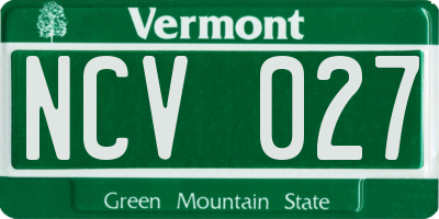 VT license plate NCV027