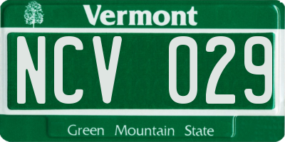 VT license plate NCV029
