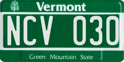VT license plate NCV030