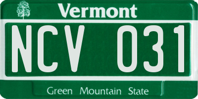 VT license plate NCV031