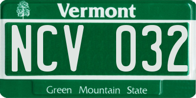 VT license plate NCV032