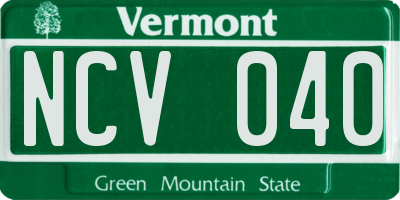 VT license plate NCV040