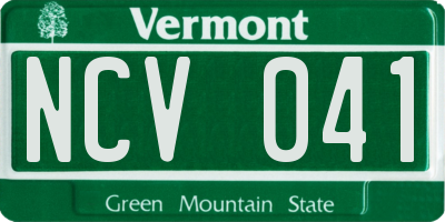 VT license plate NCV041