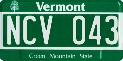 VT license plate NCV043