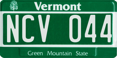 VT license plate NCV044