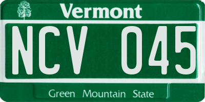 VT license plate NCV045