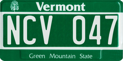 VT license plate NCV047