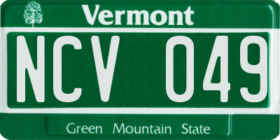 VT license plate NCV049