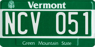 VT license plate NCV051
