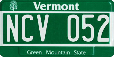 VT license plate NCV052