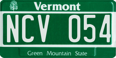 VT license plate NCV054