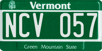 VT license plate NCV057