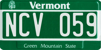 VT license plate NCV059