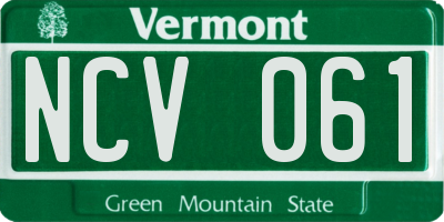 VT license plate NCV061