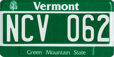VT license plate NCV062